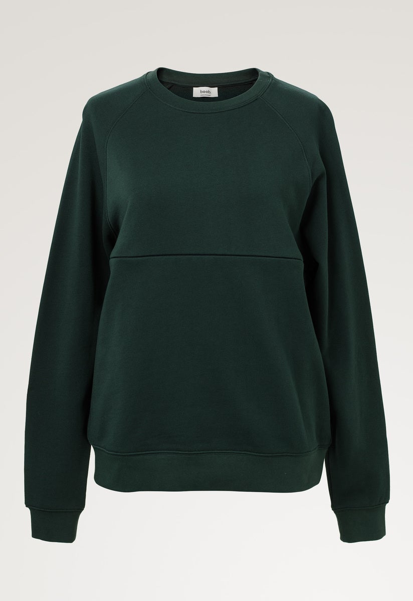 Sweatshirt med amningsfunktion - Deep Green