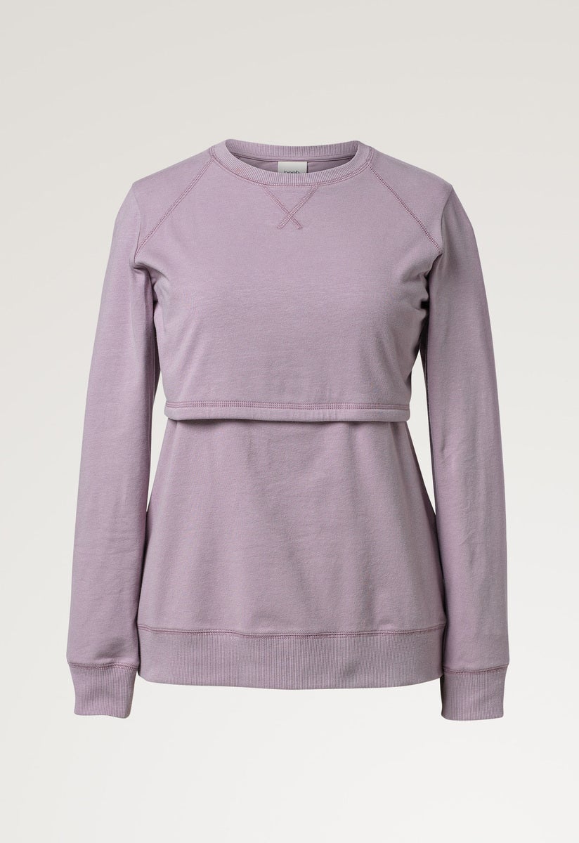 Sweatshirt med fleecefodrad amningsfunktion - Lavendel