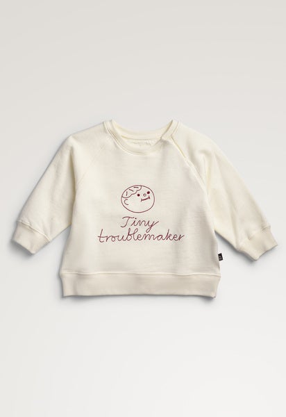 Babytröja "Tiny troublemaker" - Off white - 62/68