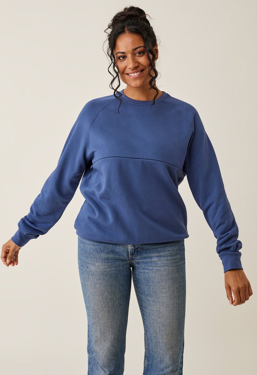 Sweatshirt med amningsfunktion - Indigo Blue